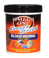 Omega One Freeze-Dried Blood Worms Nutri-Treat™ for Freshwater Fish (0.46 oz)