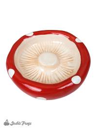Ceramic Mushroom Cap Dish - Red