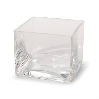 Glass Square Vase Candleholder (4 x 4.75 inches)