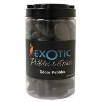 Exotic Pebbles Polished Black Pebbles (5lb Jar)