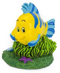 Penn-Plax Disney Little Mermaid Mini Aquarium Ornaments - Flounder (1.75" Tall) - DISCONTINUED