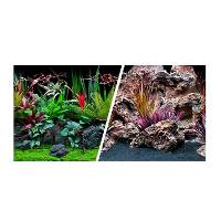 Marina Reversible Aquarium Background - Flora/Red Lace (18x36 inch) 