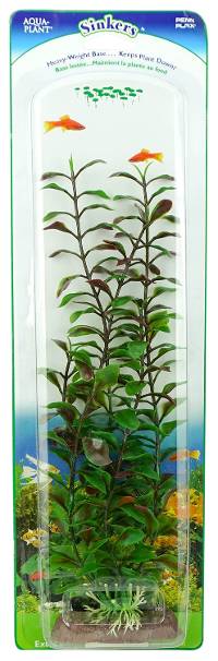 Penn-Plax Aqua-Plant Blooming Ludwigia with Heavy-Weight Base 13" Red