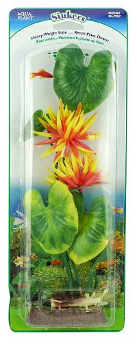 Penn-Plax Aqua-Plant Water Lily with Heavy-Weight Base 10" Red