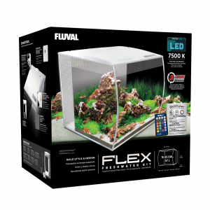 Fluval FLEX 9 Gallon Glass Aquarium Kit (White)