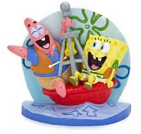 Penn-Plax Nickelodeon Spongebob Squarepants Aquarium Ornament - SpongeBob & Patrick on Buoy (3" Tall)