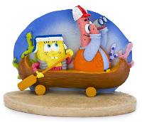 Penn-Plax Nickelodeon Spongebob Squarepants Aquarium Ornament - SpongeBob & Patrick in Canoe (2.75" Tall)