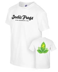 Josh's Frogs White T-Shirt with Back Leaf Logo (Small)