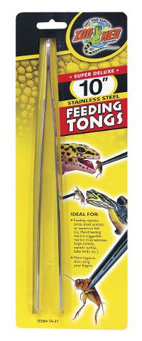 Zoo Med Feeding Tongs (10" - STAINLESS STEEL)