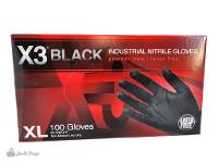 X3 Black Industrial Nitrile Gloves - Extra Large (100 count box)