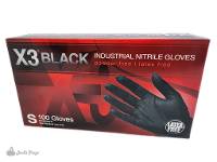 X3 Black Industrial Nitrile Gloves - Small (100 count box)
