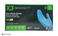 X3 Blue Industrial Nitrile Gloves - Large (100 count box)